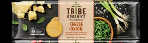 Tribe Organics Rice Crackers - Cheese & Onion 100g